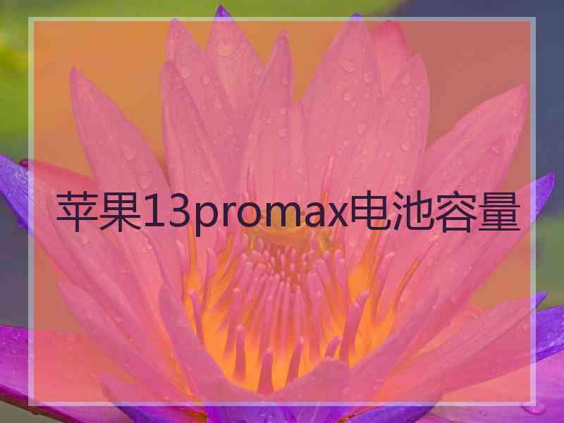 苹果13promax电池容量