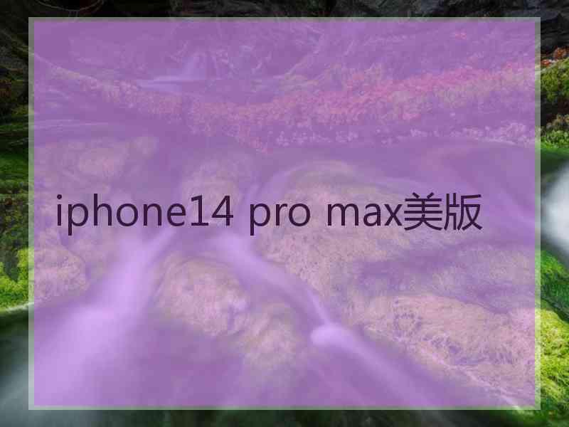 iphone14 pro max美版