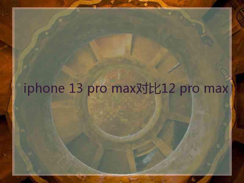 iphone 13 pro max对比12 pro max