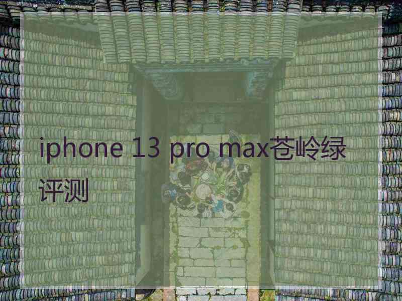 iphone 13 pro max苍岭绿评测