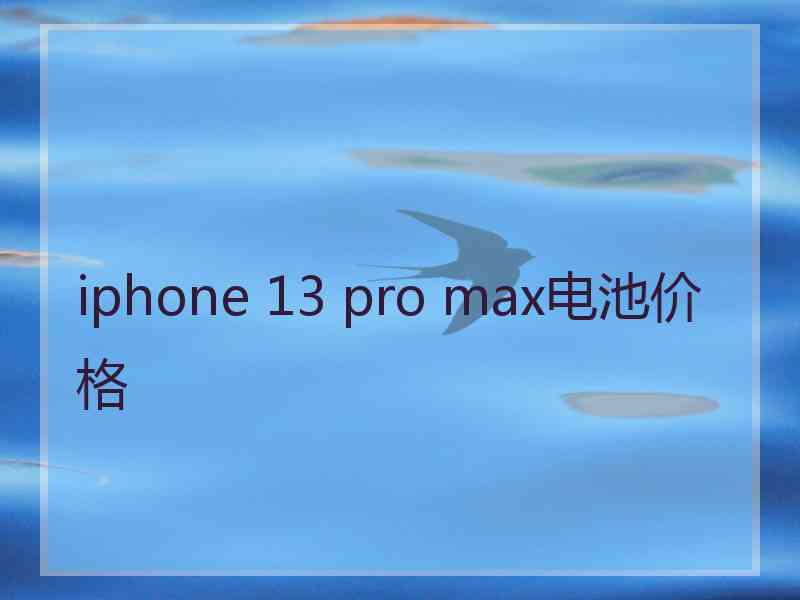 iphone 13 pro max电池价格