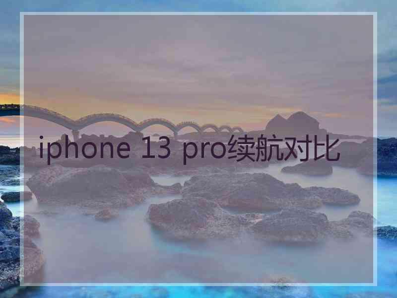 iphone 13 pro续航对比