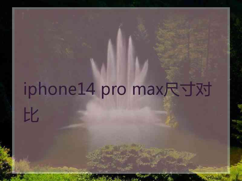 iphone14 pro max尺寸对比