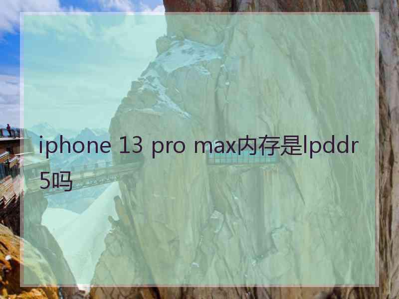 iphone 13 pro max内存是lpddr5吗