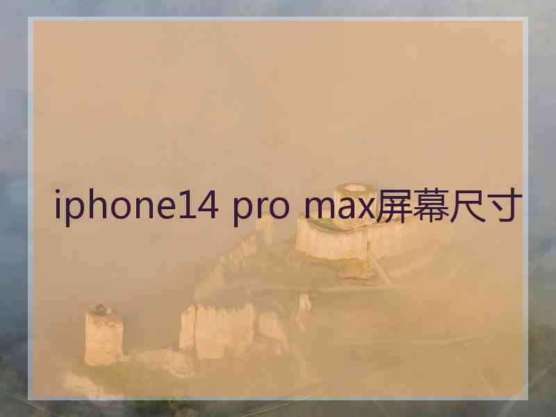 iphone14 pro max屏幕尺寸