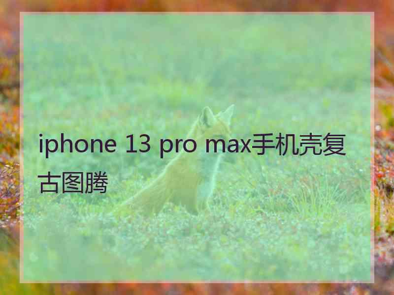 iphone 13 pro max手机壳复古图腾