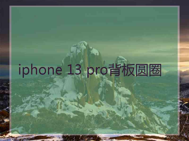 iphone 13 pro背板圆圈