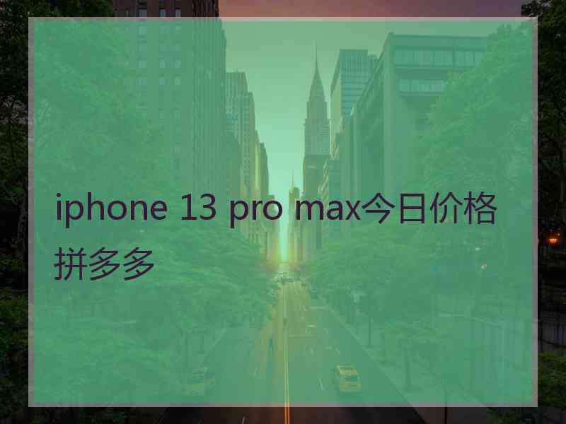 iphone 13 pro max今日价格拼多多