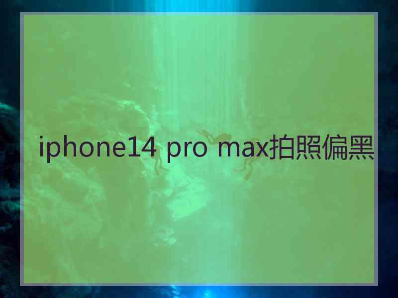 iphone14 pro max拍照偏黑