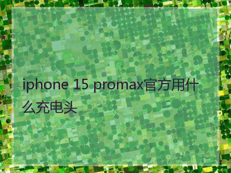 iphone 15 promax官方用什么充电头