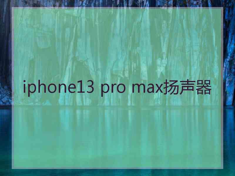 iphone13 pro max扬声器