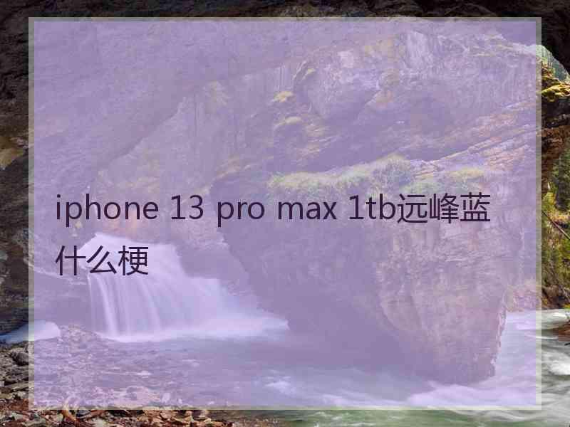 iphone 13 pro max 1tb远峰蓝什么梗