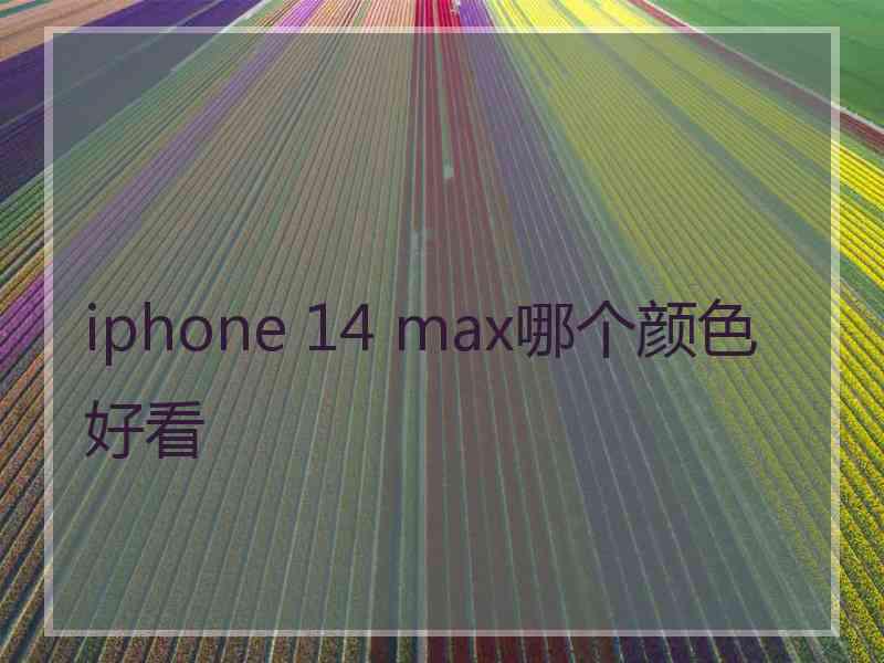 iphone 14 max哪个颜色好看