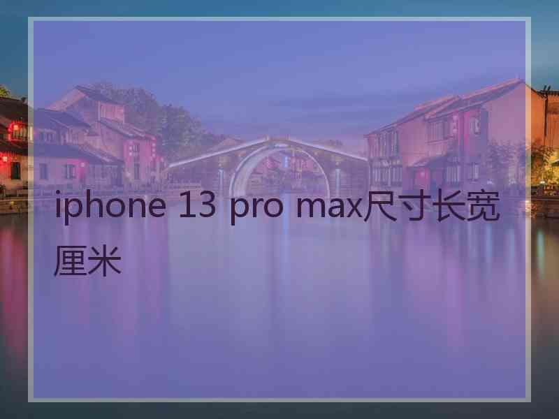 iphone 13 pro max尺寸长宽厘米