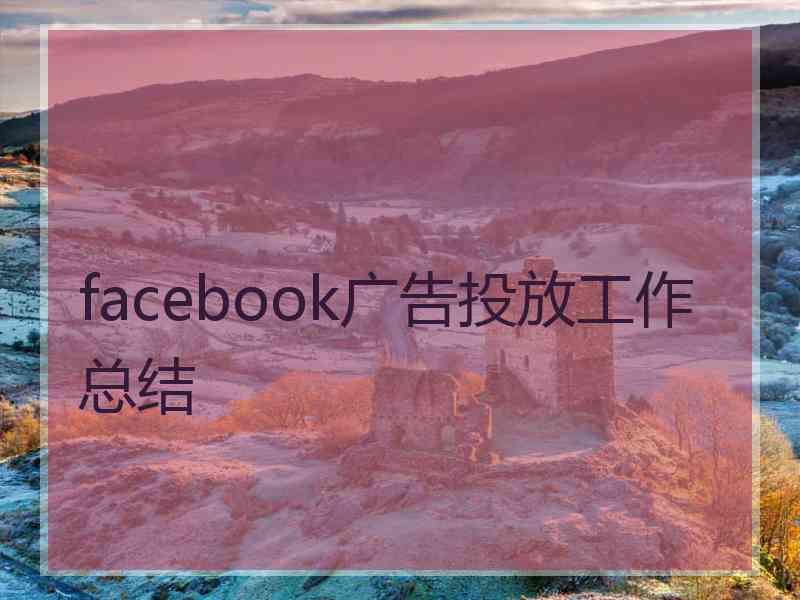 facebook广告投放工作总结