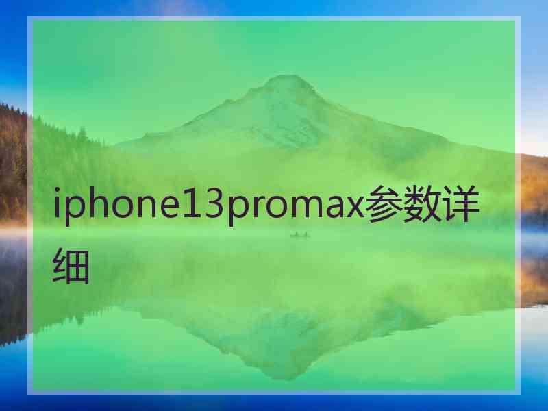 iphone13promax参数详细