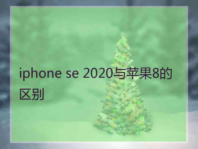 iphone se 2020与苹果8的区别