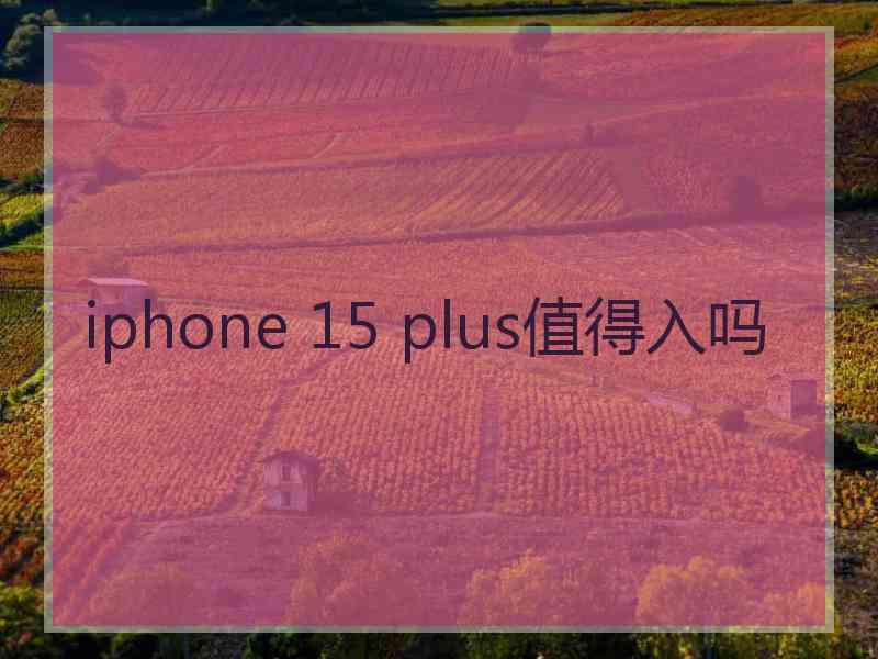 iphone 15 plus值得入吗