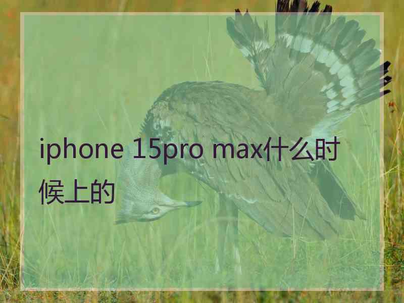 iphone 15pro max什么时候上的